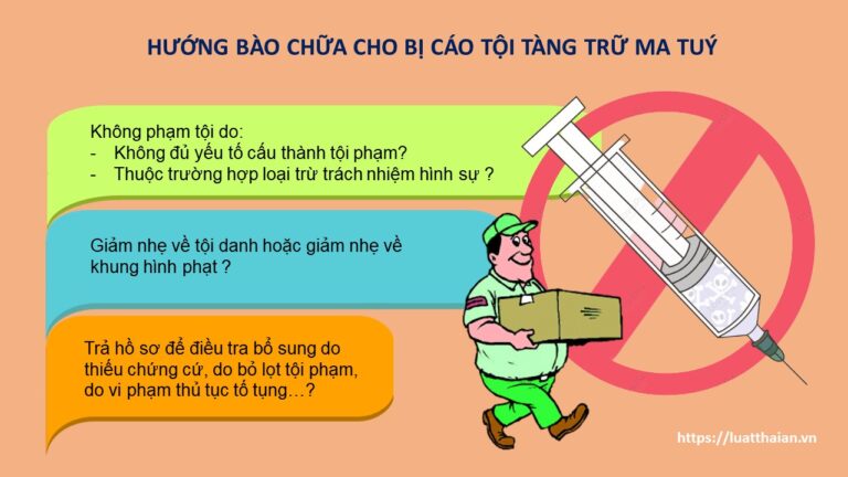 Luật sư bào chữa tội tàng trữ ma tuý (tội tàng trữ trái phép chất ma tuý) với 3 phương án là gì?