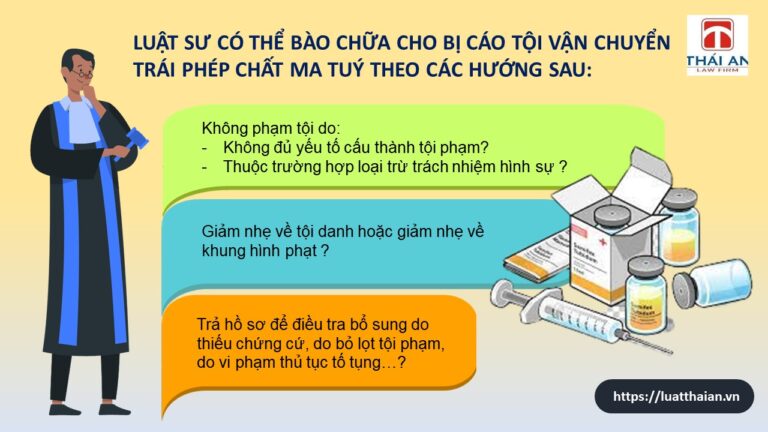 Luật sư bào chữa tội vận chuyển trái phép chất ma túy: 3 hướng
