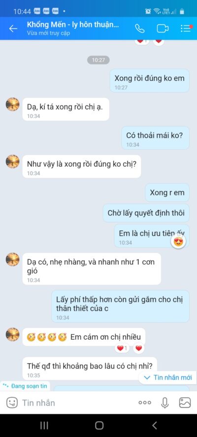 Phản hồi về dịch vụ ly hôn 2