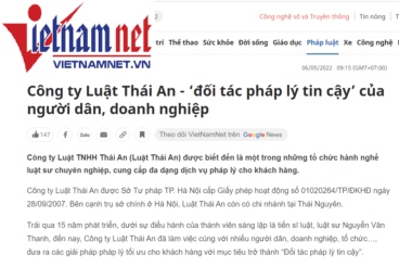 Báo Vietnamnet viết về Luật Thái An