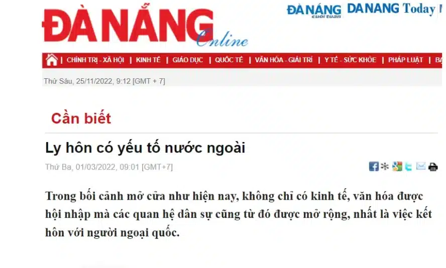 Đà Nẵng Online | Dịch vụ ly hôn có yếu tố nước ngoài của Luật Thái An